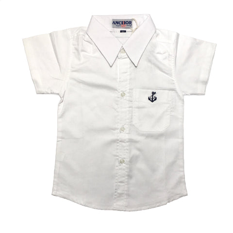 Plain White Button Down Short Sleeved Shirt
