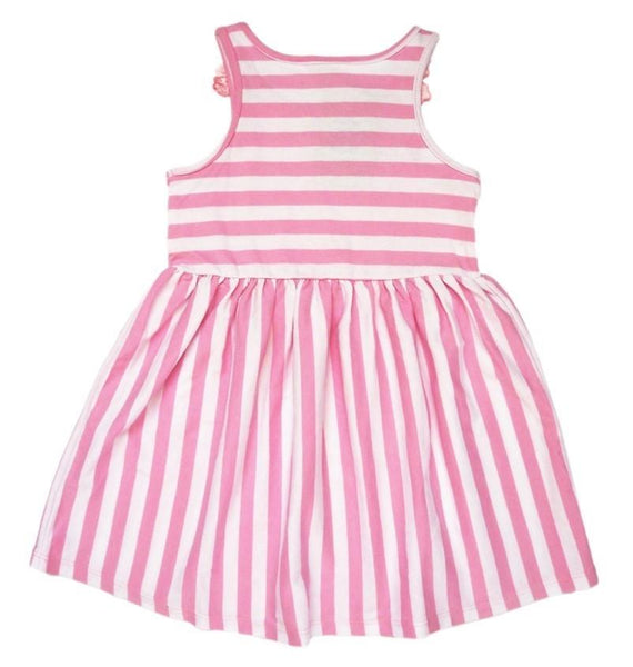 Pink Striped Floral Dress