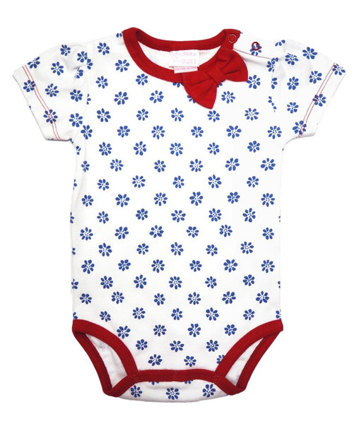 Blue and Red Floral - 3 Piece Romper Set