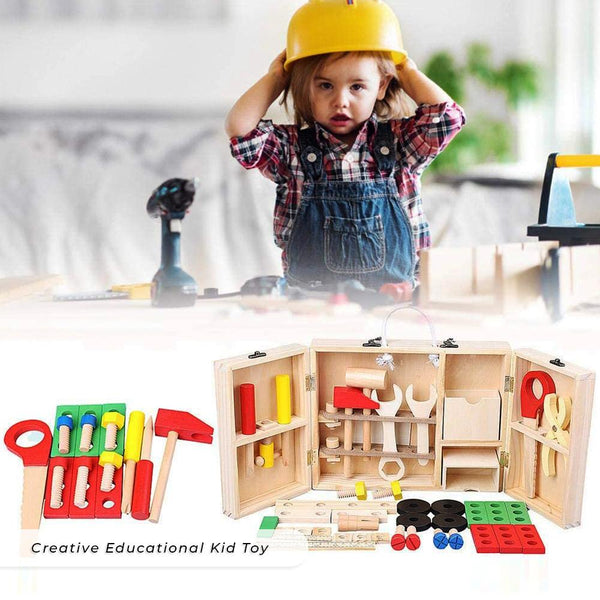 Customizable Kids Wooden Toolbox Set