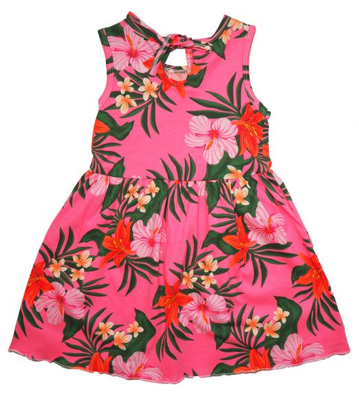 Tropical Splash Dress -  Hot Pink