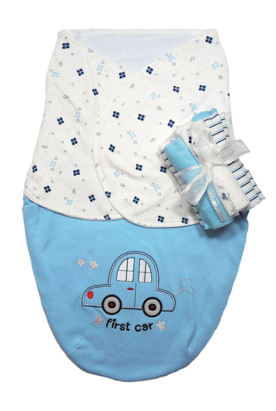 Little Miracle Gift Box- First Car Swaddle Set