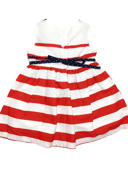 Red and White Nautical Tea Dress with cut in detail