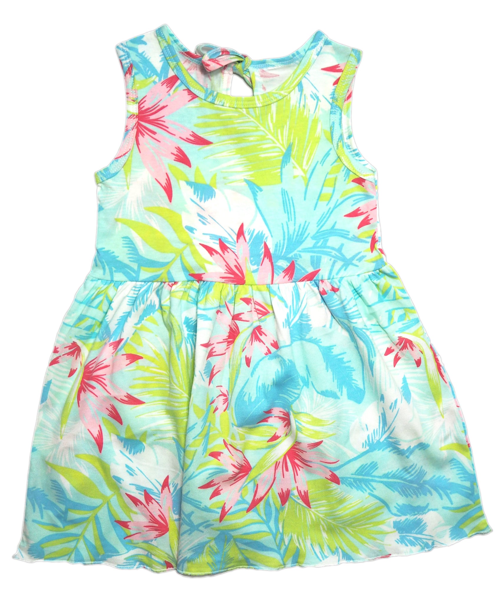 Tropical Splash Dress -  Light Blue