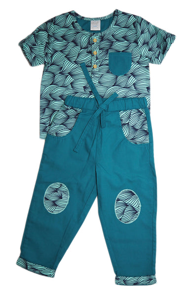 Cotton Shirt and Pants Set - Tropical Rainforest
