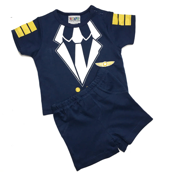2 Piece Pilot Suit - Navy Blue