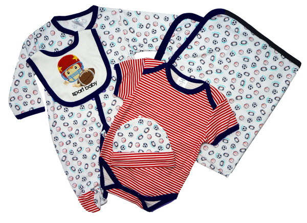 Little Miracle 5 Piece Starter Box- Sports Baby