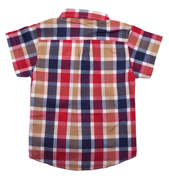 Checkered Button Down Short Sleeve Shirt