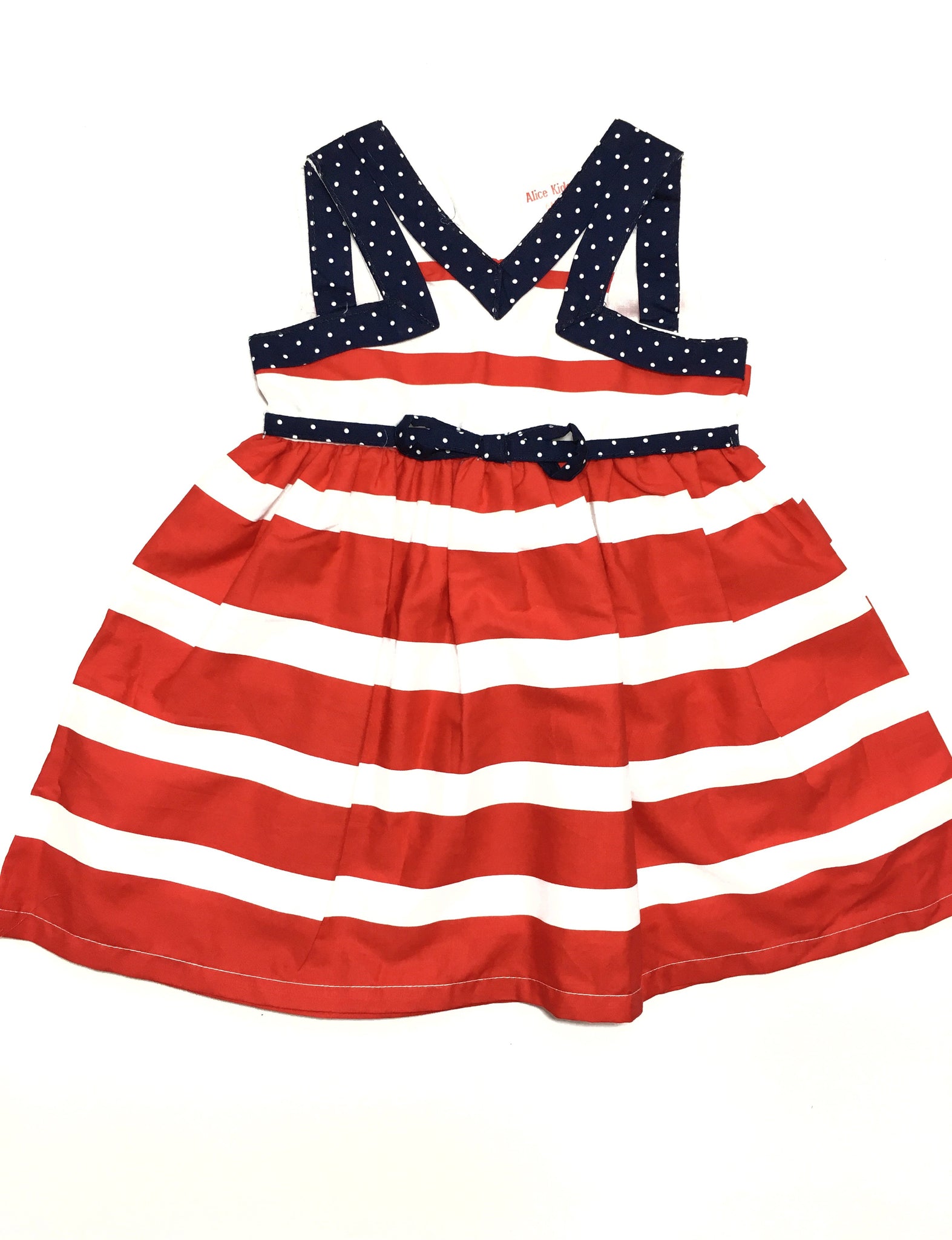 Red and White Nautical Tea Dress with cut in detail