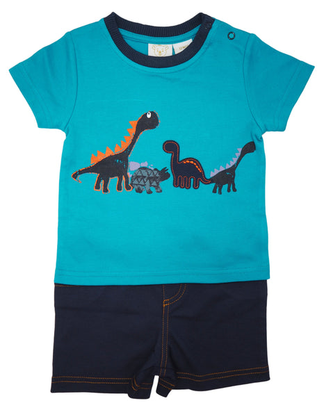 Blue Dinosaur - Shirt Shorts Set