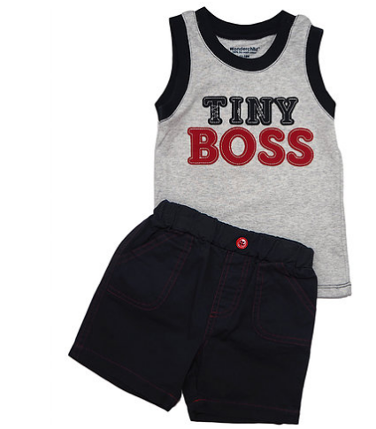 Tiny Boss- 3 Piece Shirt + Shorts Set